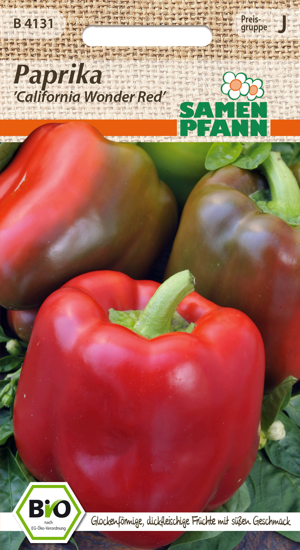 Samen Pfann BIO Blockpaprika California Wonder Red