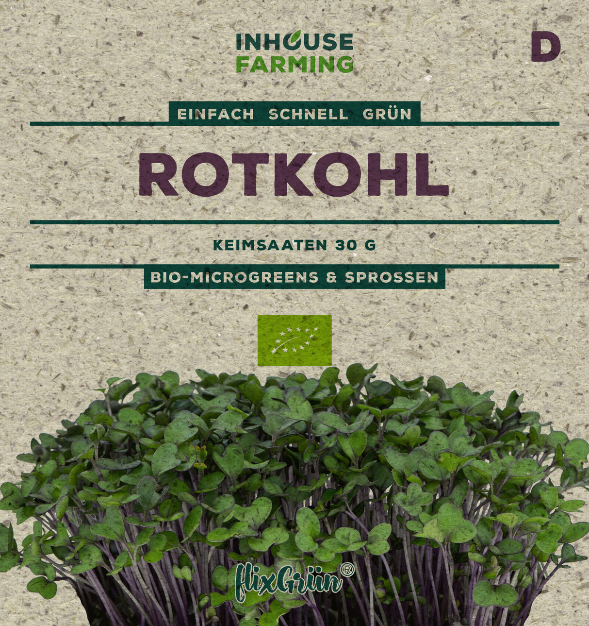 flixGrün BIO Keimsprossen Rotkohl