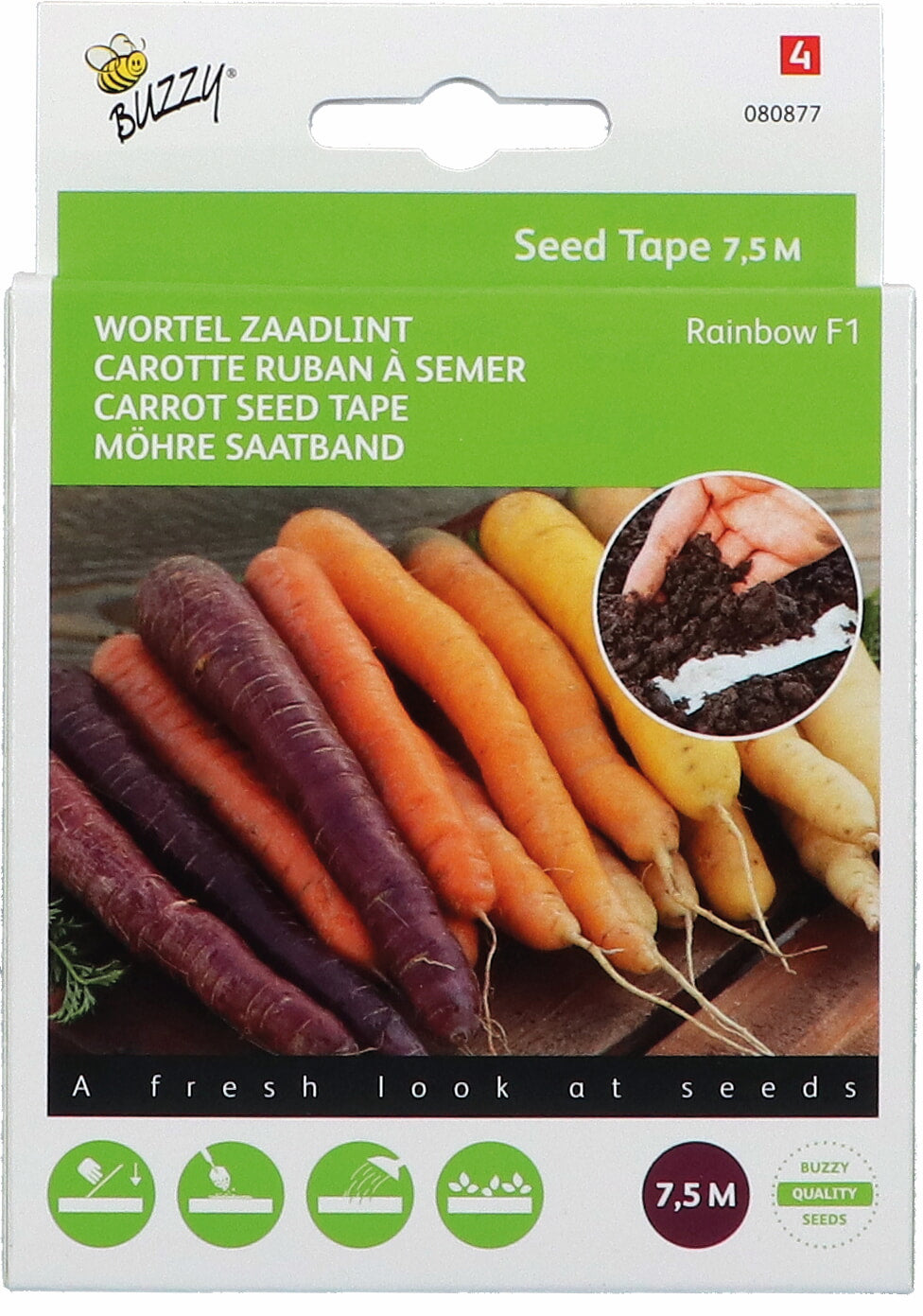 Buzzy Seeds Möhre Rainbow Saatband