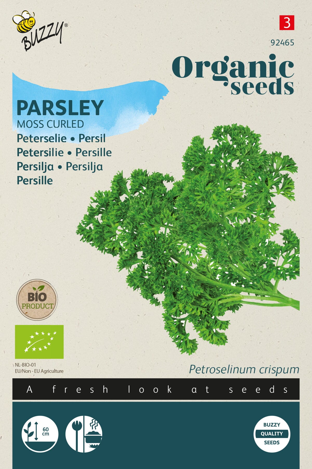 Buzzy Organic Seeds BIO Petersilien Mooskrause