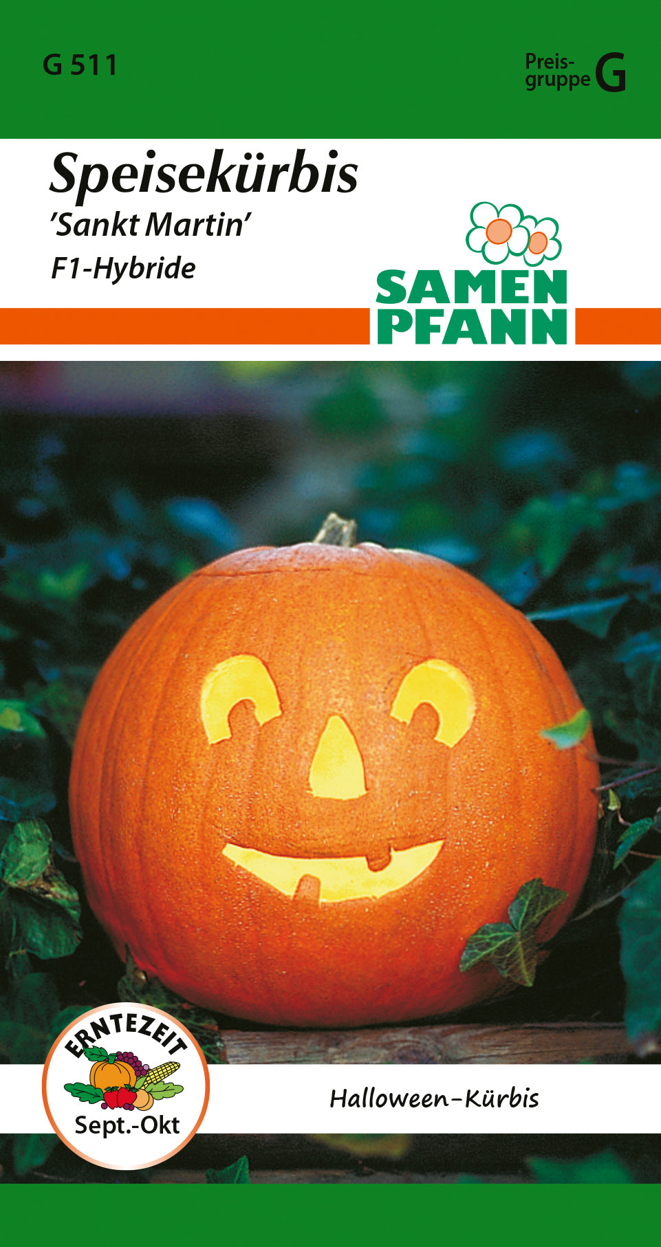Samen Pfann Laternenkürbis Sankt Martin