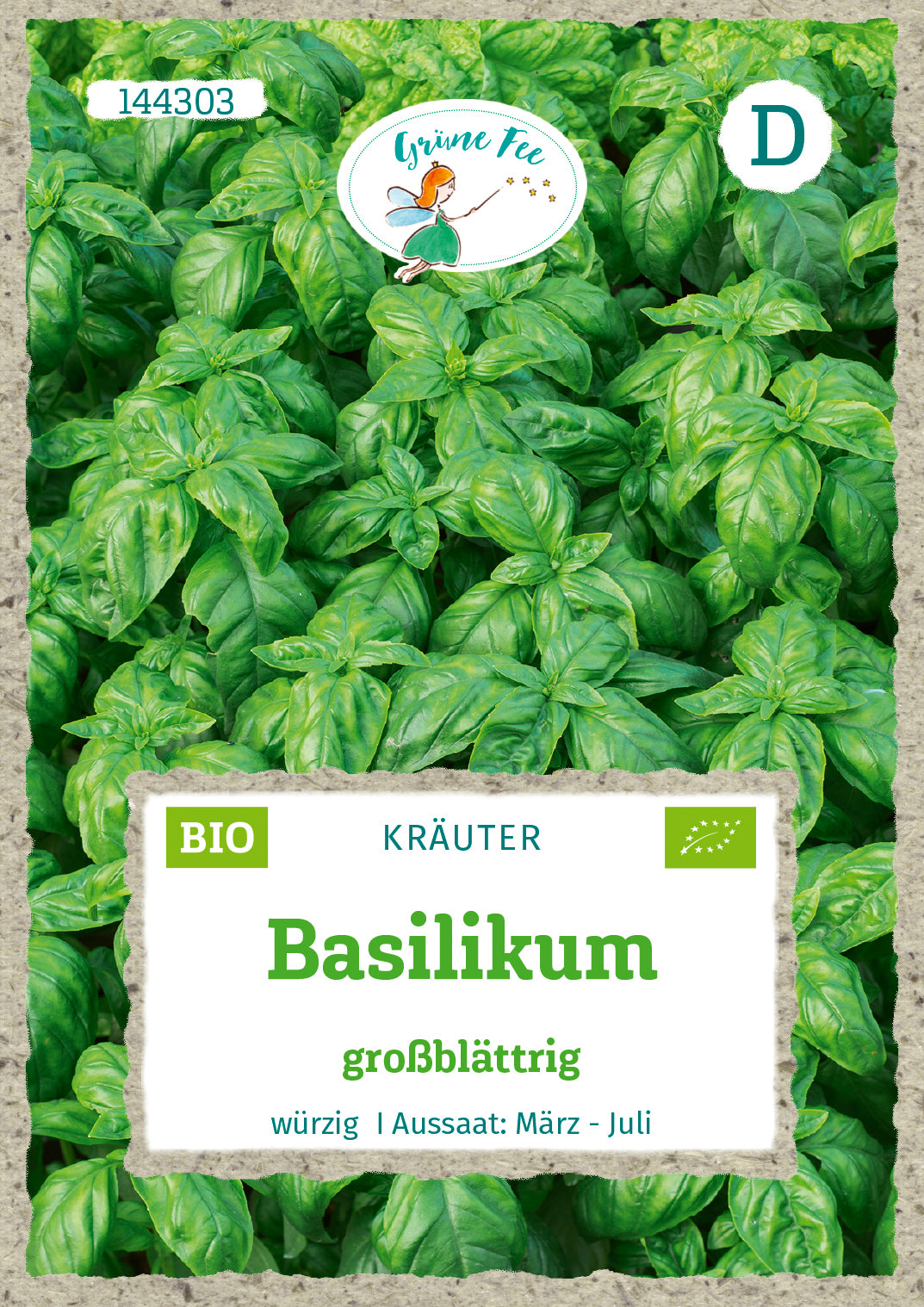 Grüne Fee Basilikum Großblättrig, dunkelgrün