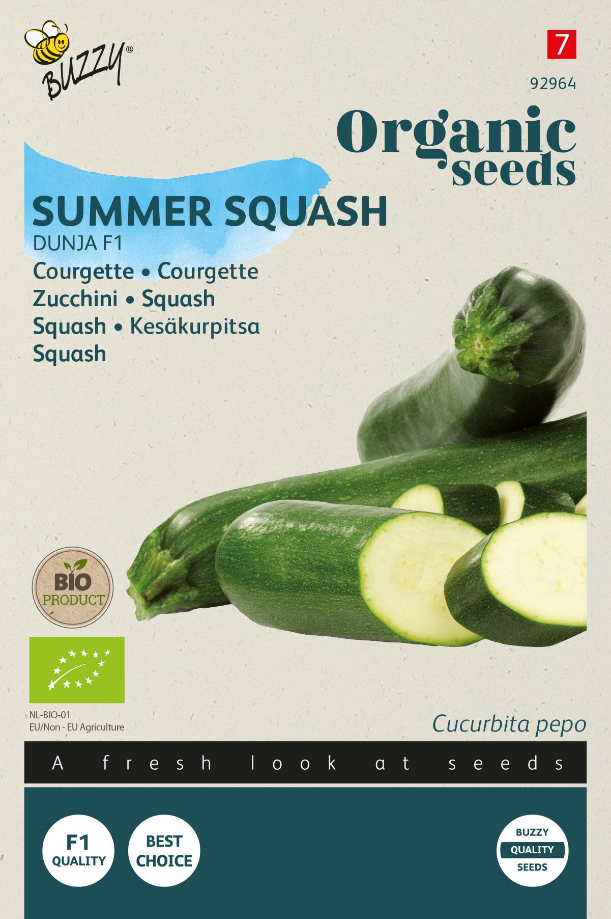 Buzzy Organic Seeds BIO Zucchini Dunja