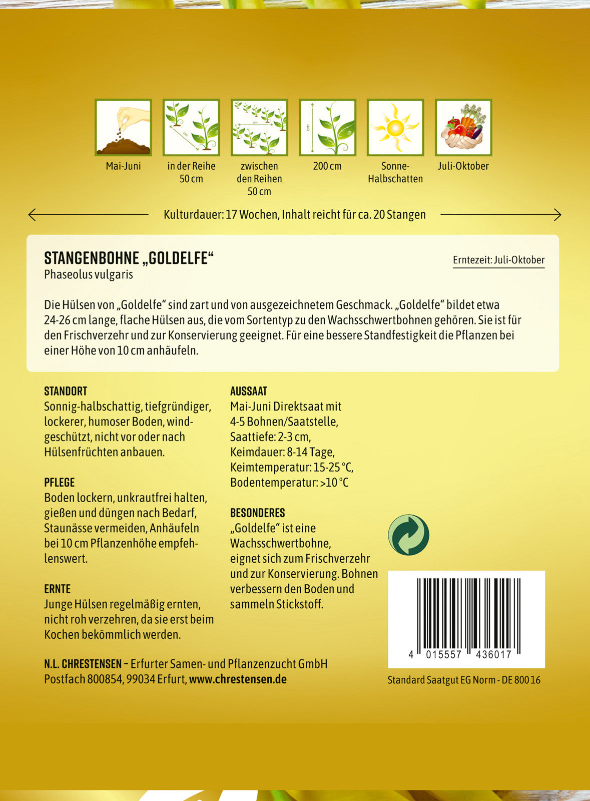 N.L. Chrestensen Stangenbohne Goldelfe