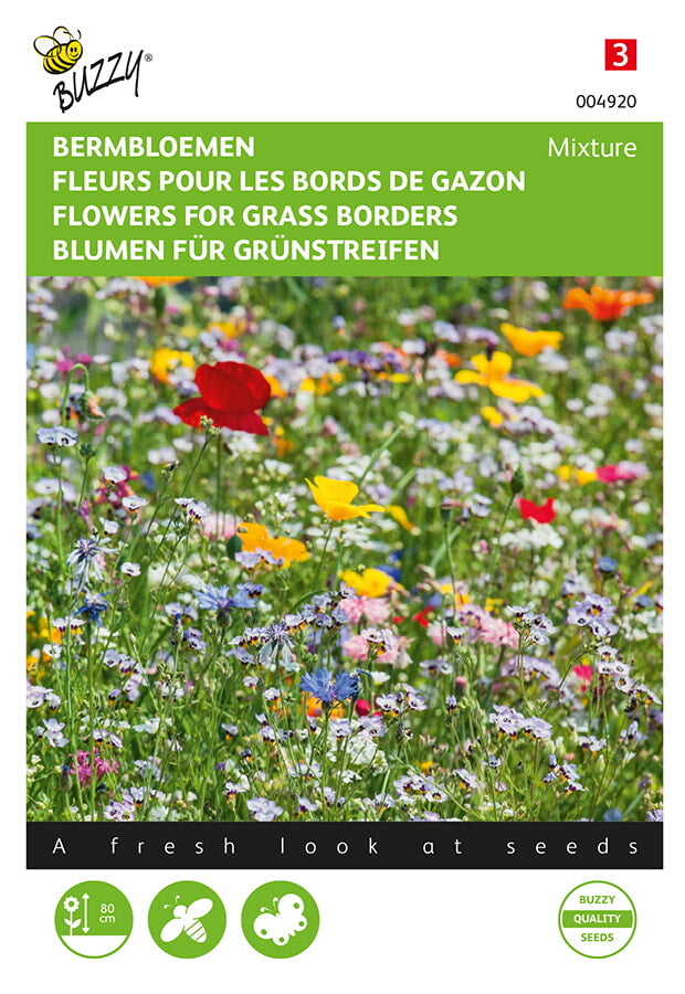 Buzzy Seeds Blumen-Mischung für Graskanten