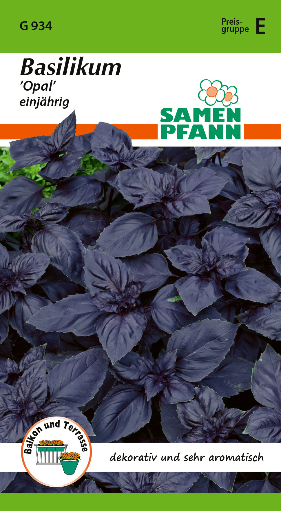 Samen Pfann Basilikum Opal einjährig