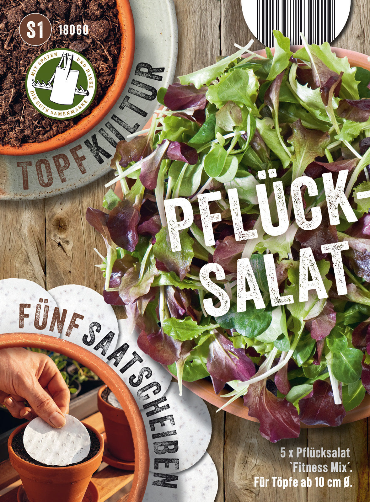 N.L. Chrestensen Schnitt- & Pflücksalat Fitness Mix Saatscheibe