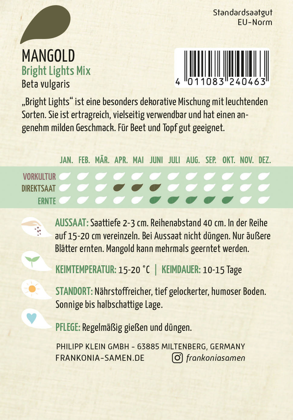 Frankonia Samen Mangold Bright Lights Mix