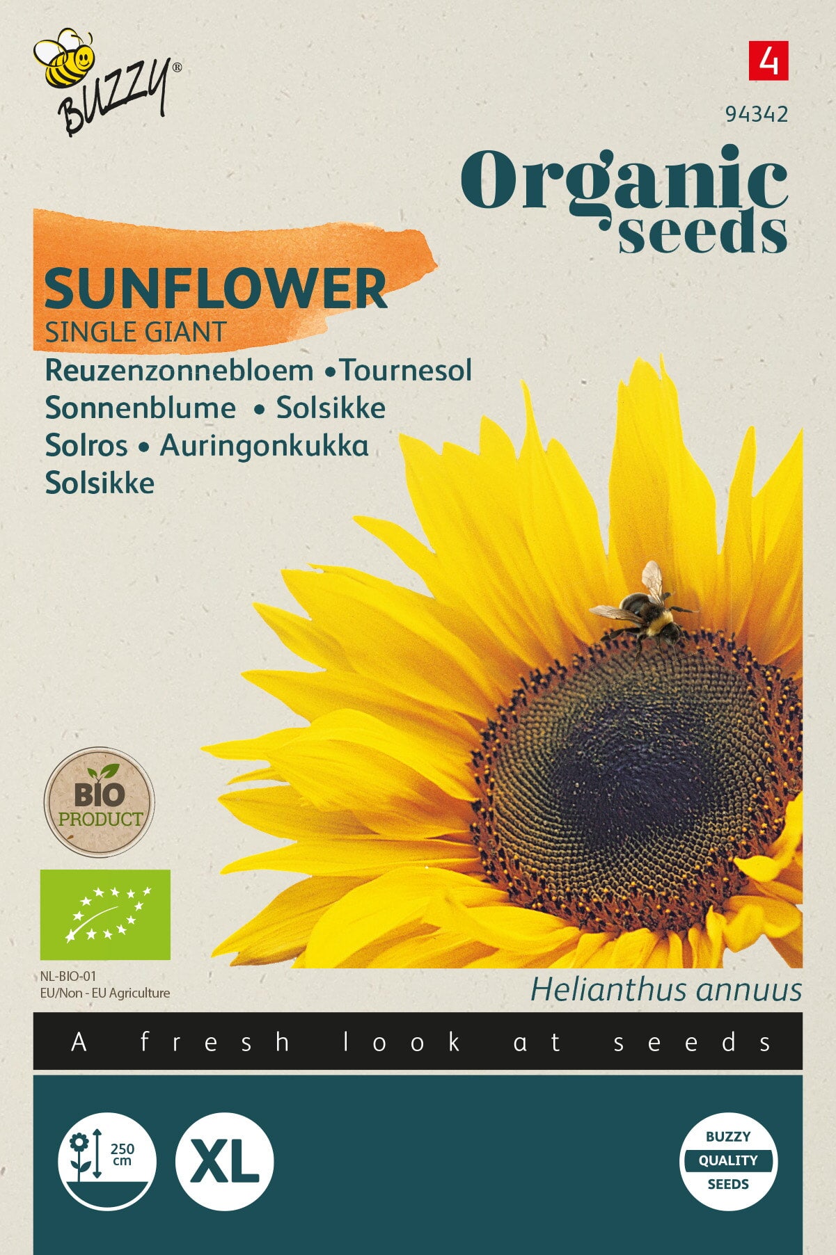 Buzzy Organic Seeds BIO Sonnenblumen Riesen