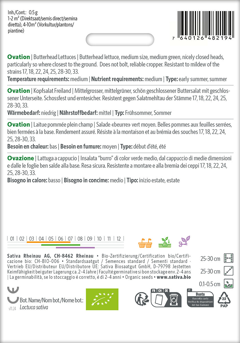Sativa BIO Kopfsalat Freiland Ovation