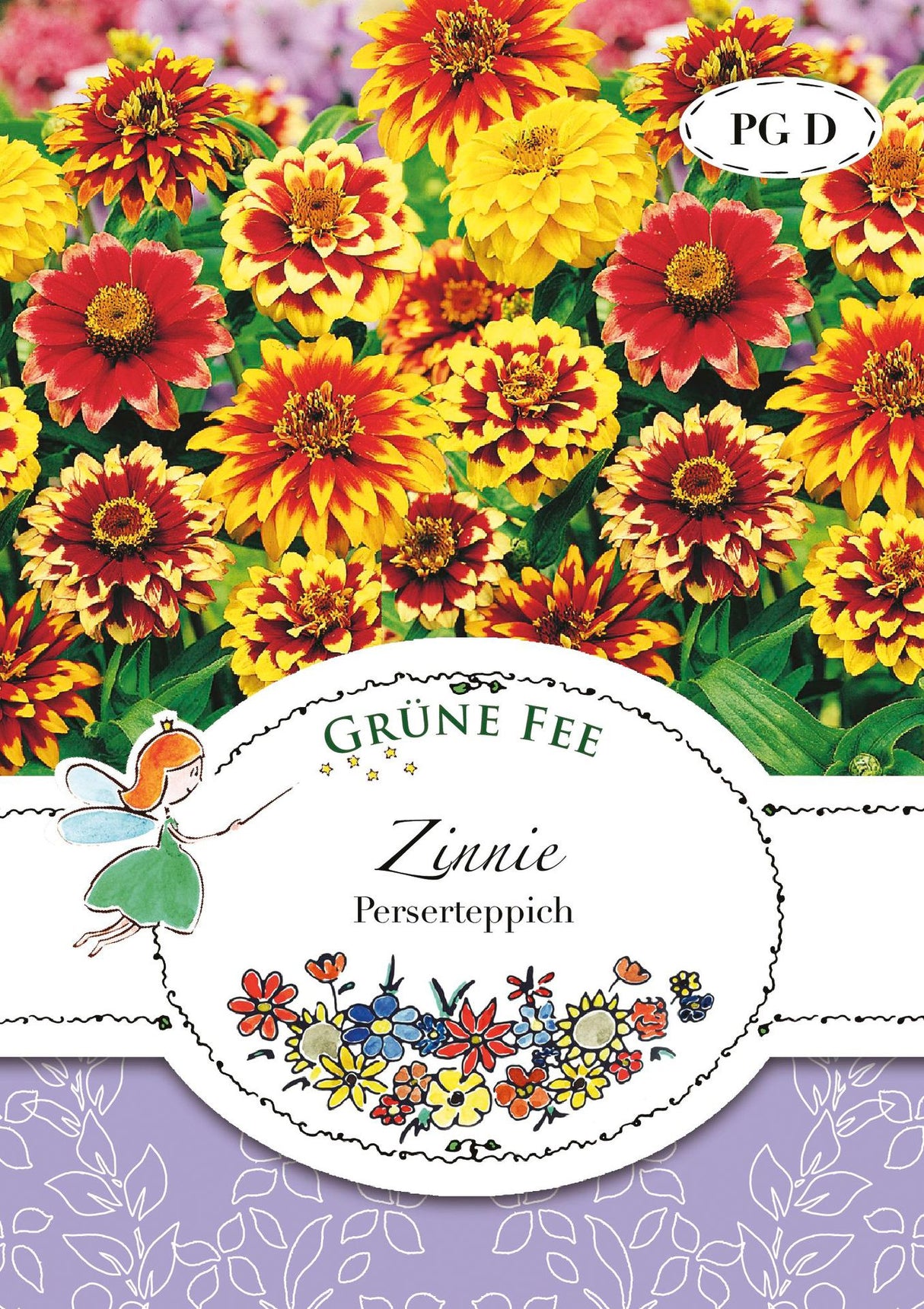 Grüne Fee Zinnien Perserteppich