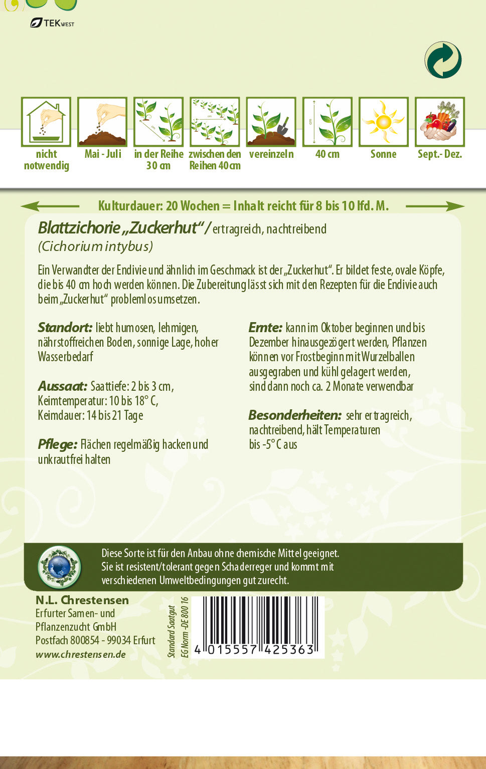 N.L. Chrestensen Blattzichorie Zuckerhut