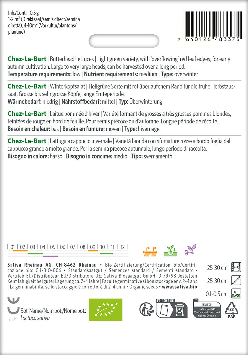 Sativa Winterkopfsalat Chez-Le-Bart