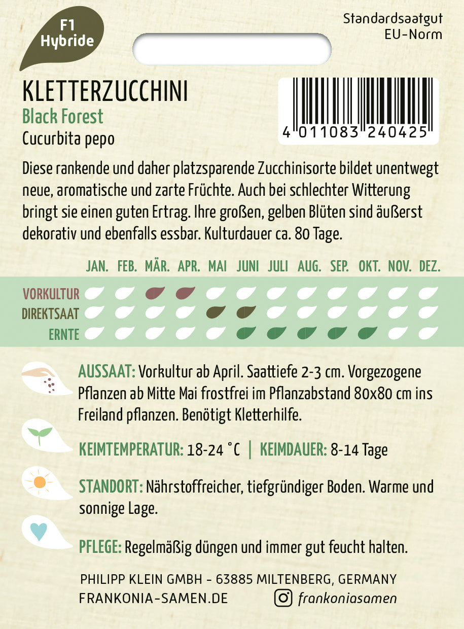 Frankonia Samen Zucchini Black Forest