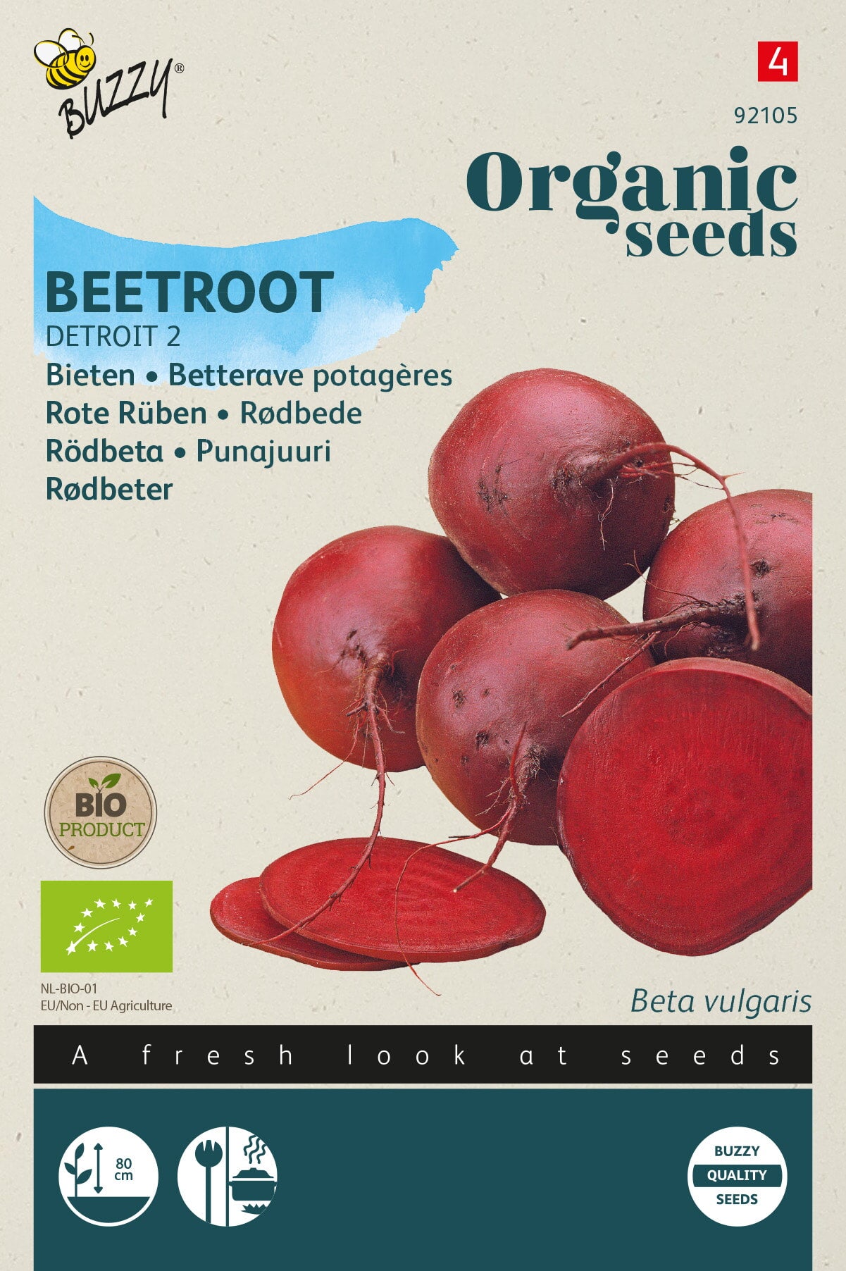 Buzzy Organic Seeds BIO Rote Beete Detroit 2