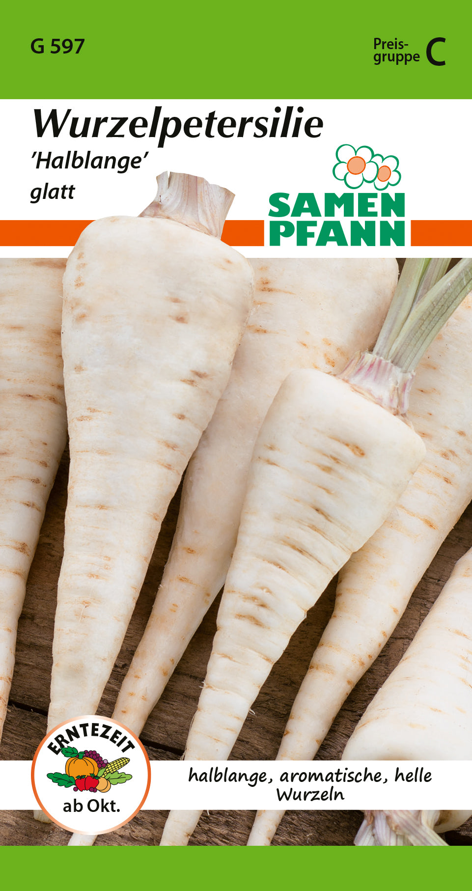 Samen Pfann Wurzelpetersilie Halblange glatt