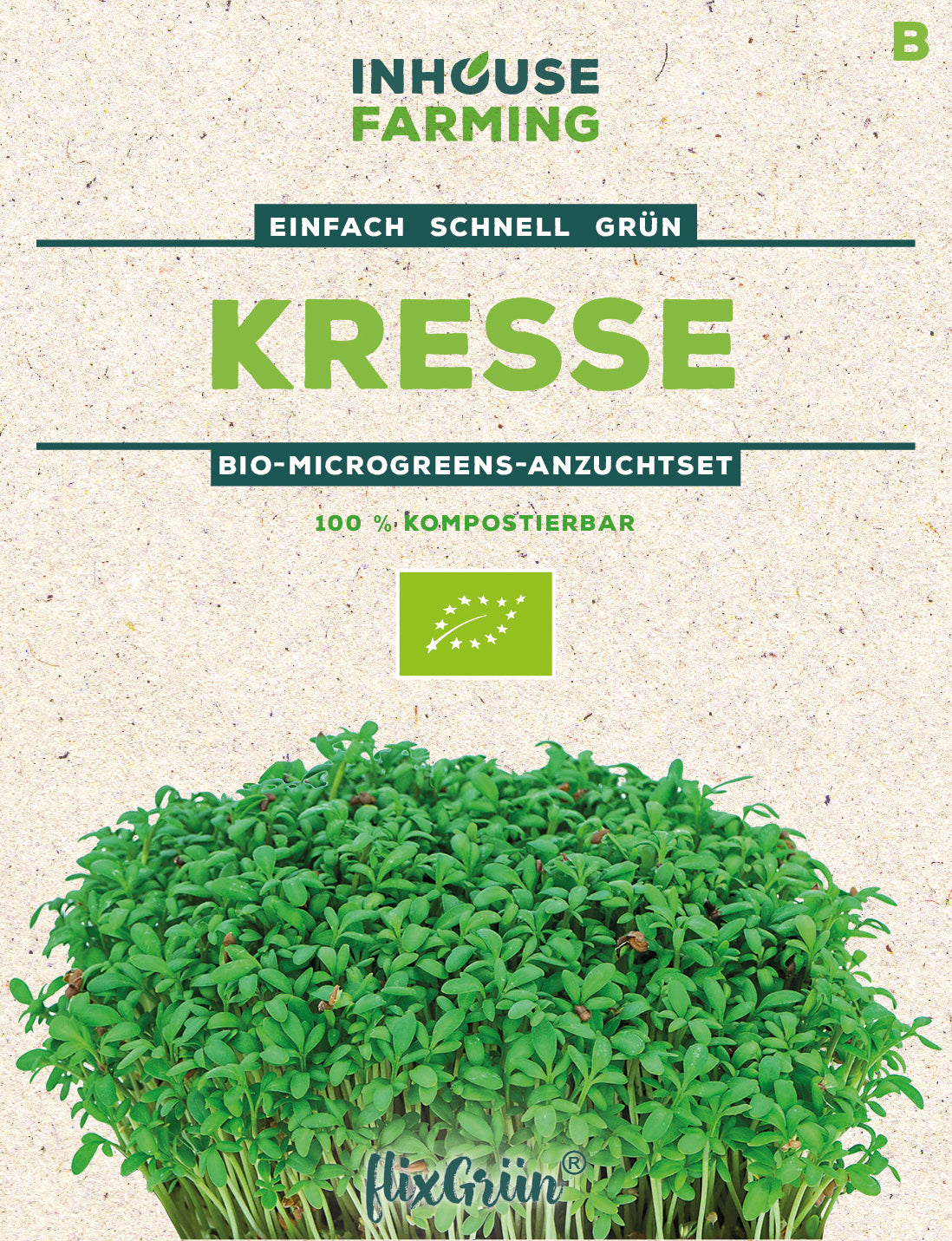 flixGrün BIO Keimsprossen Kresse Anzuchtset