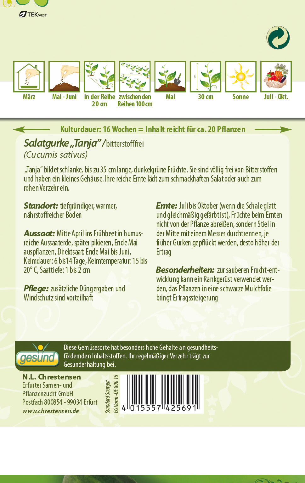 N.L. Chrestensen Salatgurke Tanja