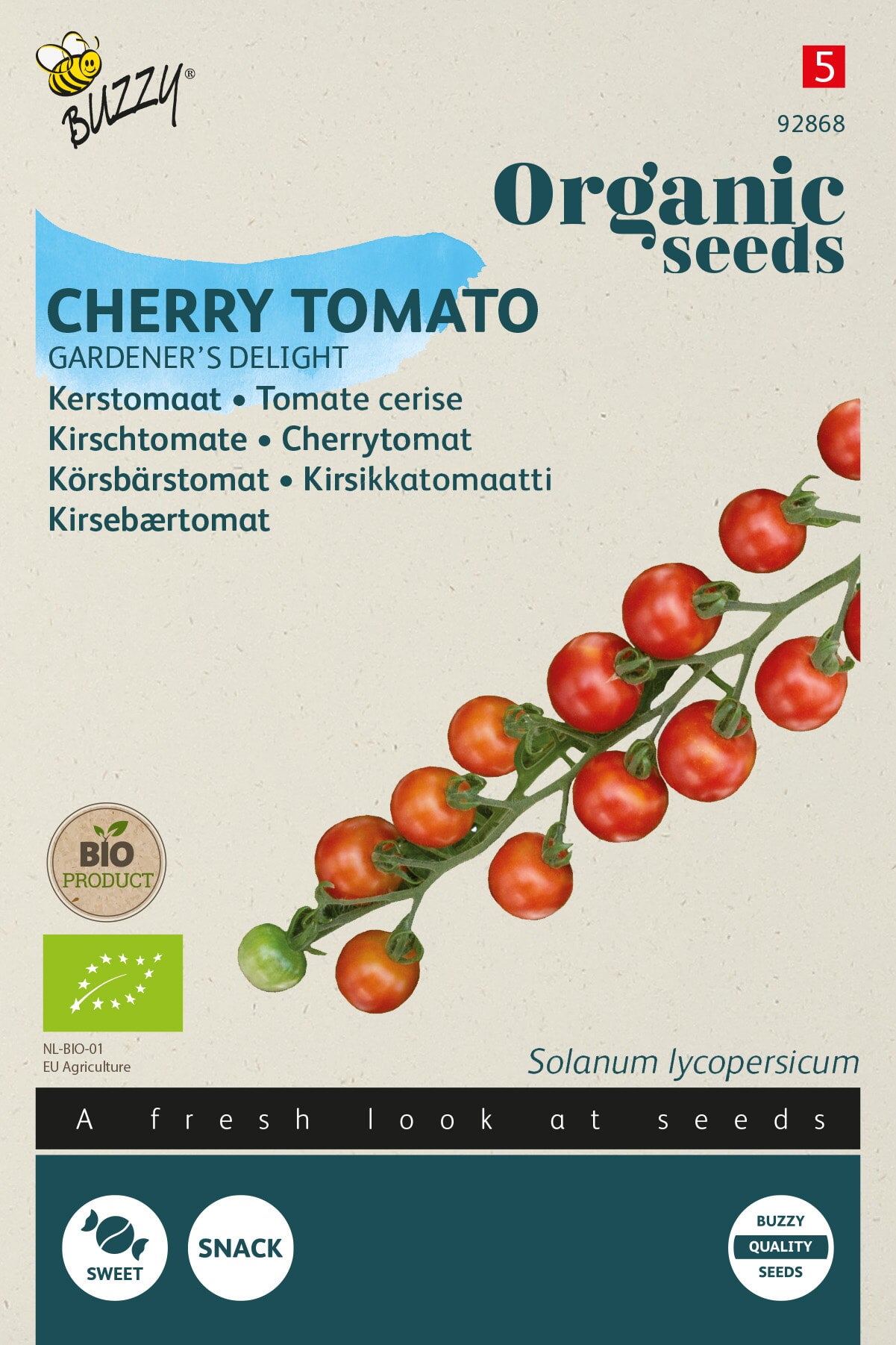 Buzzy Organic Seeds BIO Cherrytomaten Gardener’s Delight