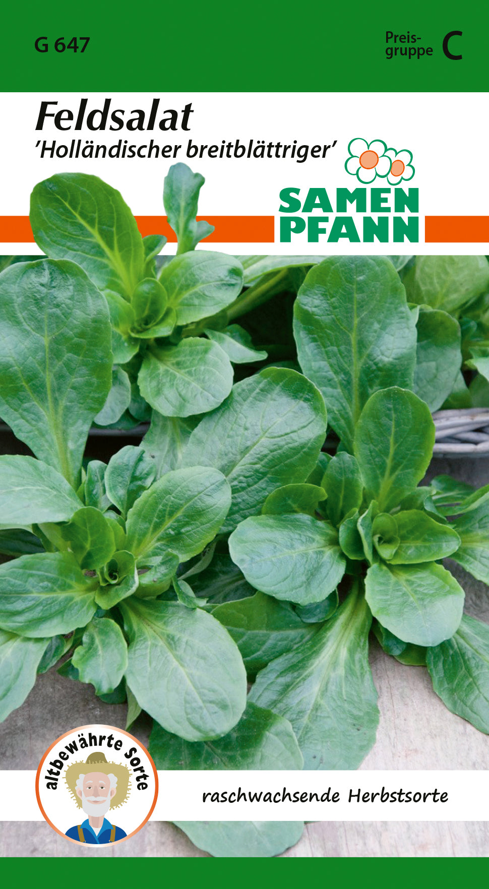 Samen Pfann Feldsalat Holländischer Breitblättriger
