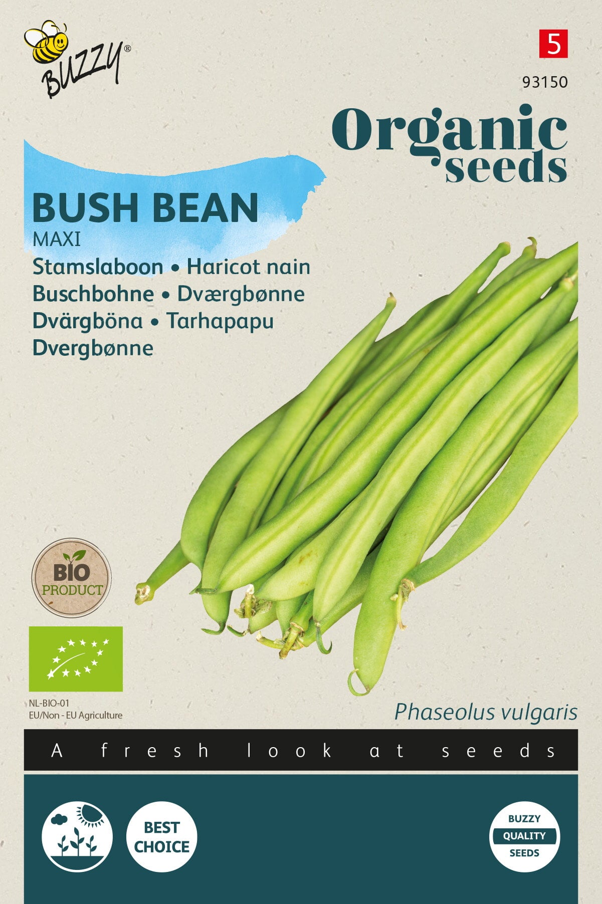 Buzzy Organic Seeds BIO Buschbohnen Maxi