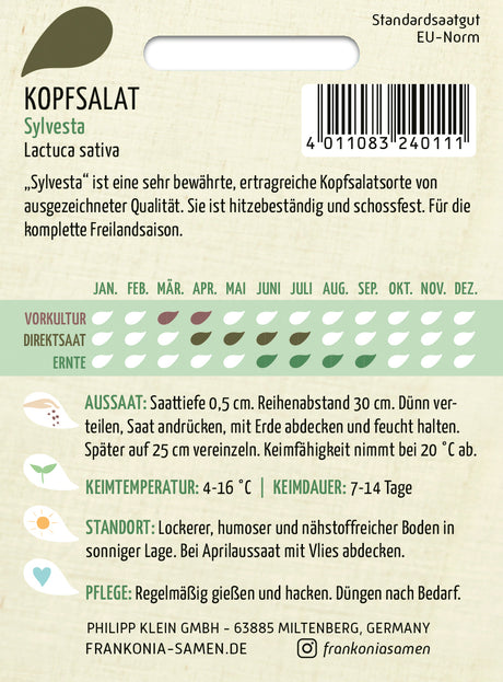 Frankonia Samen Kopfsalat Sylvesta