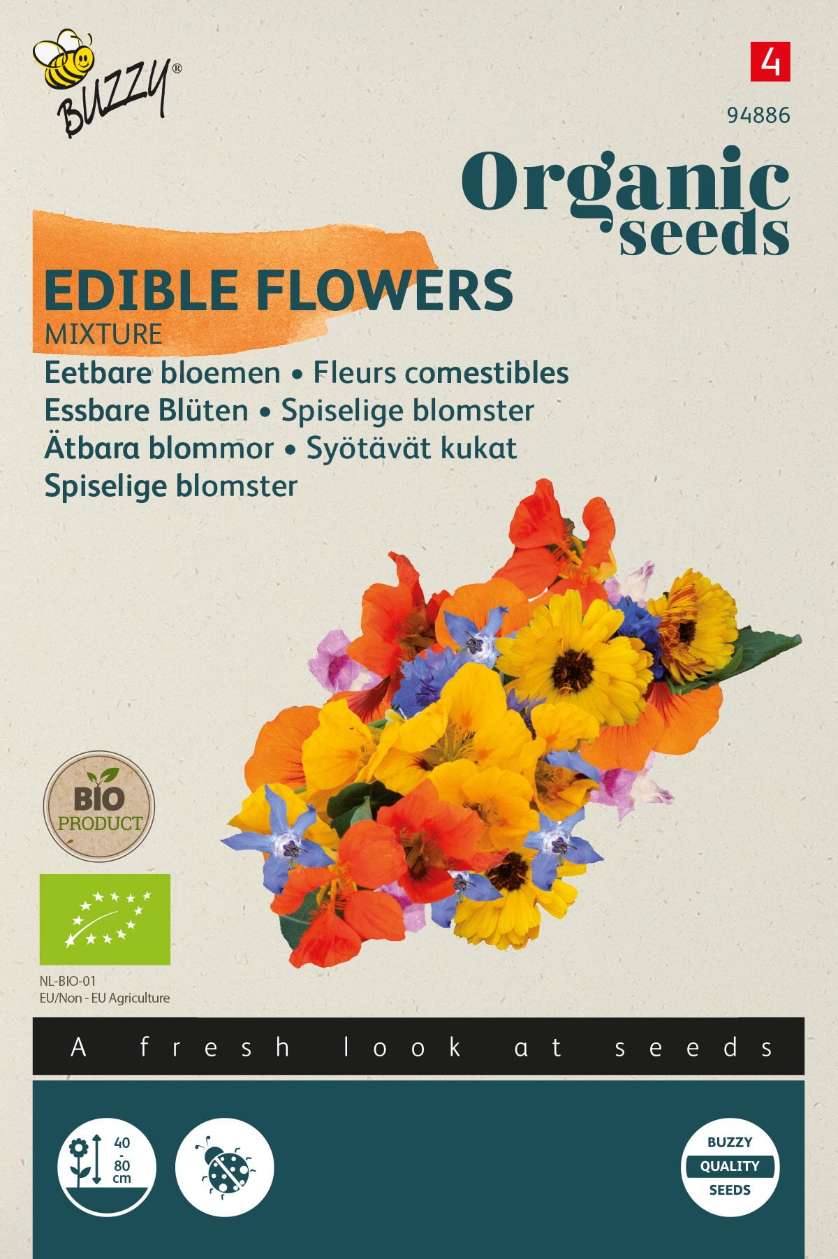 Buzzy Organic Seeds BIO Essbare Blüten Mischung