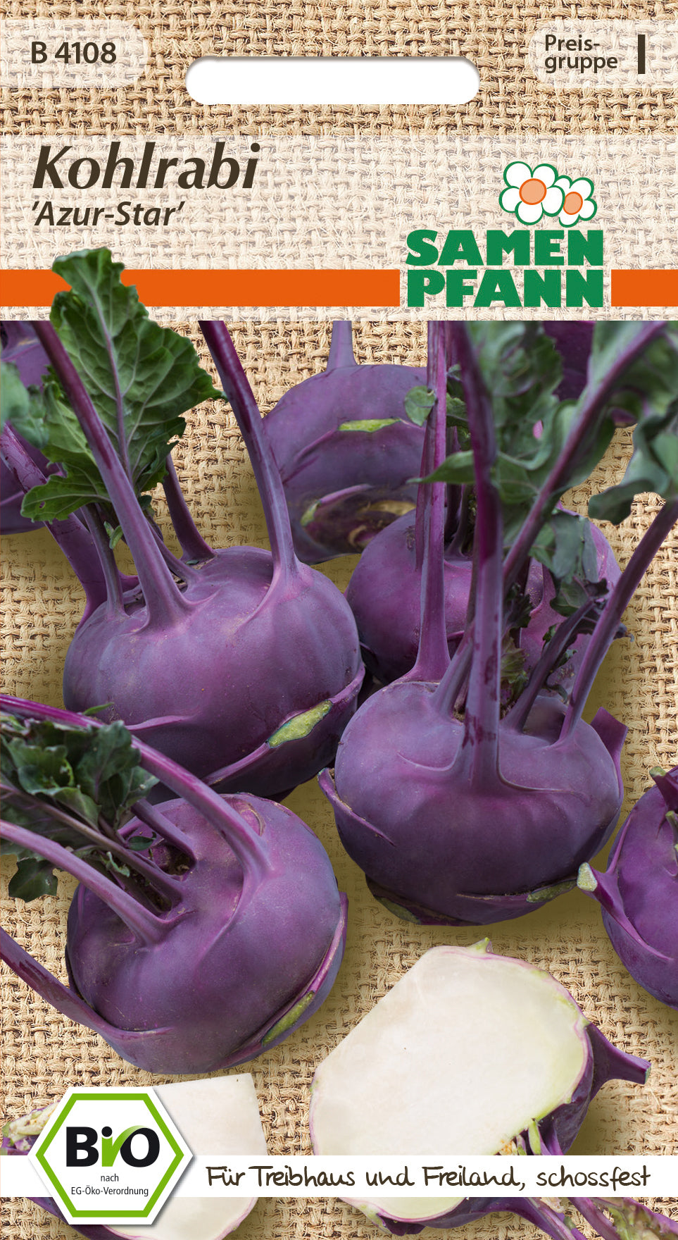 Samen Pfann BIO Kohlrabi Azur-Star