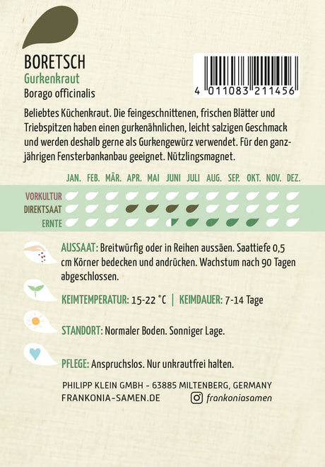 Frankonia Samen Borretsch Gurkenkraut