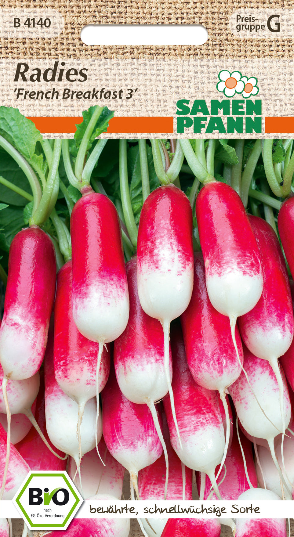 Samen Pfann BIO Radieschen French Breakfast 3