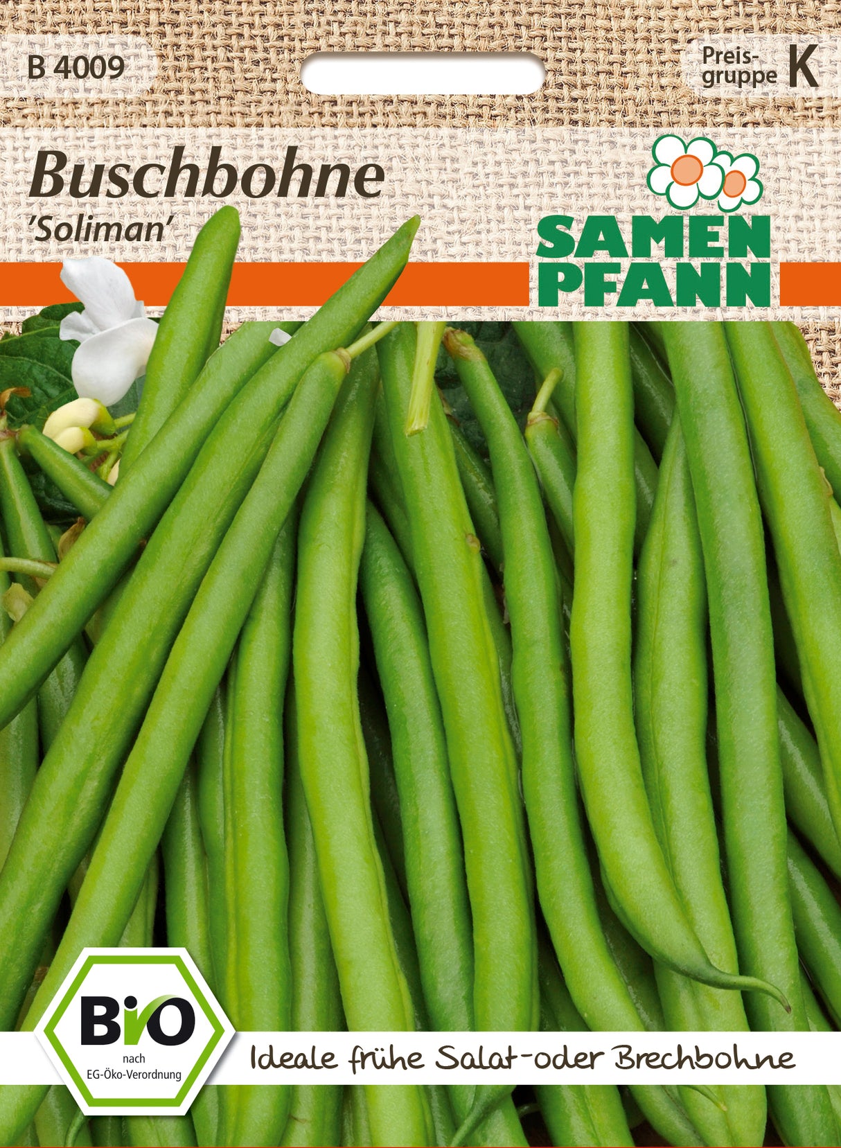 Samen Pfann BIO Buschbohne Soliman
