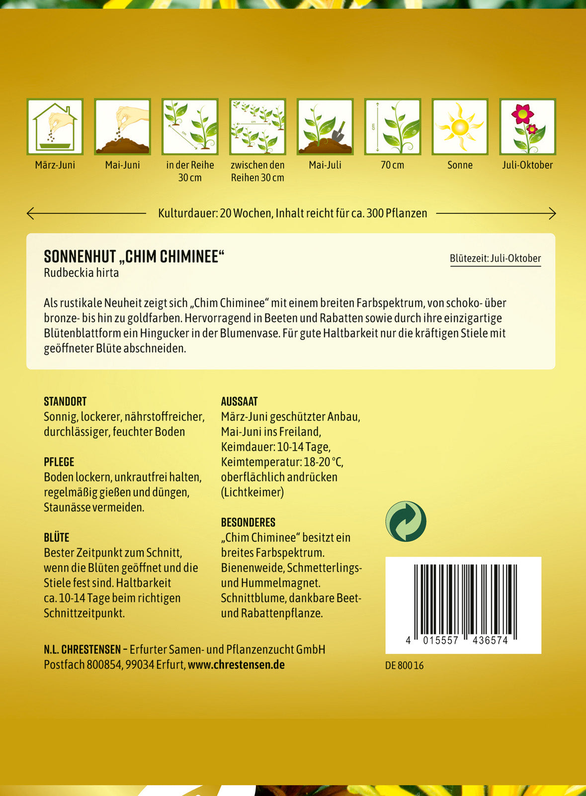 N.L. Chrestensen Sonnenhut Chim Chiminee