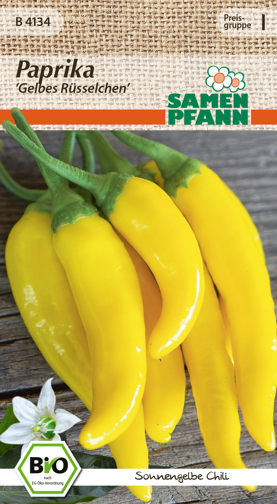 Samen Pfann BIO Paprika Gelbes Rüsselchen