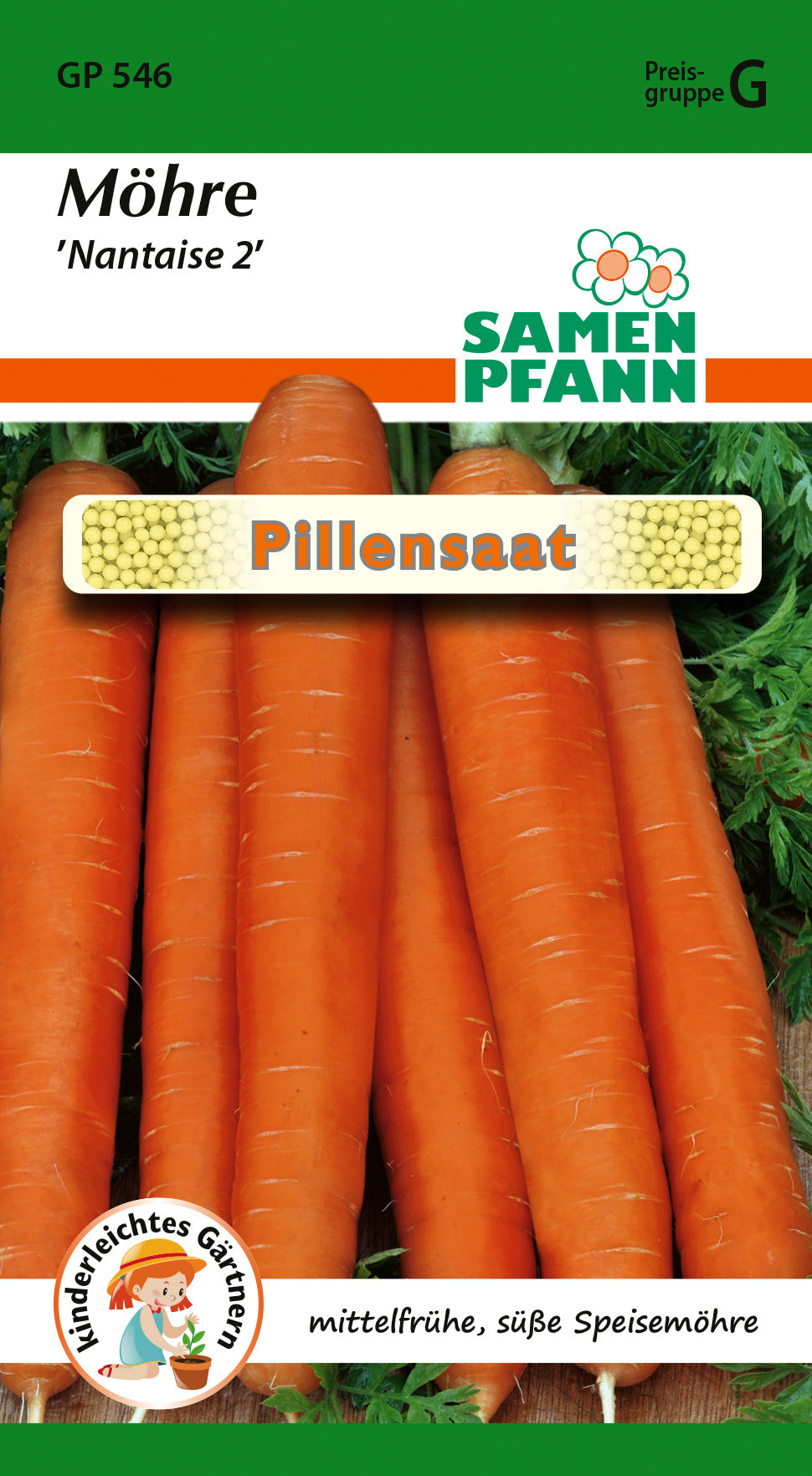 Samen Pfann Möhre Nantaise 2 Pillensaat