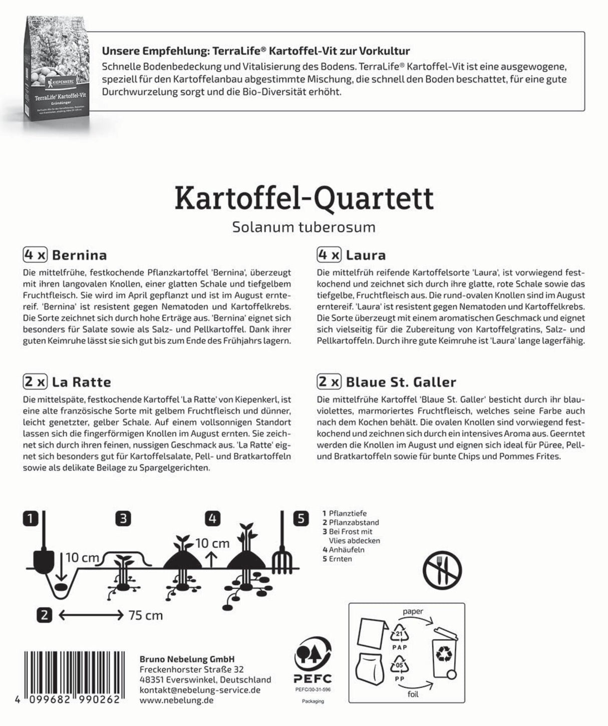 Kiepenkerl Pflanzkartoffel Quartett Spezialitäten 12 Stück