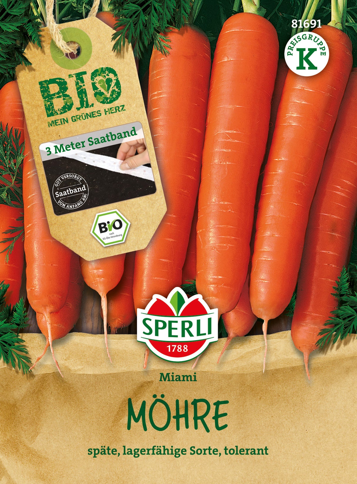 SPERLI BIO Möhre Miami Saatband