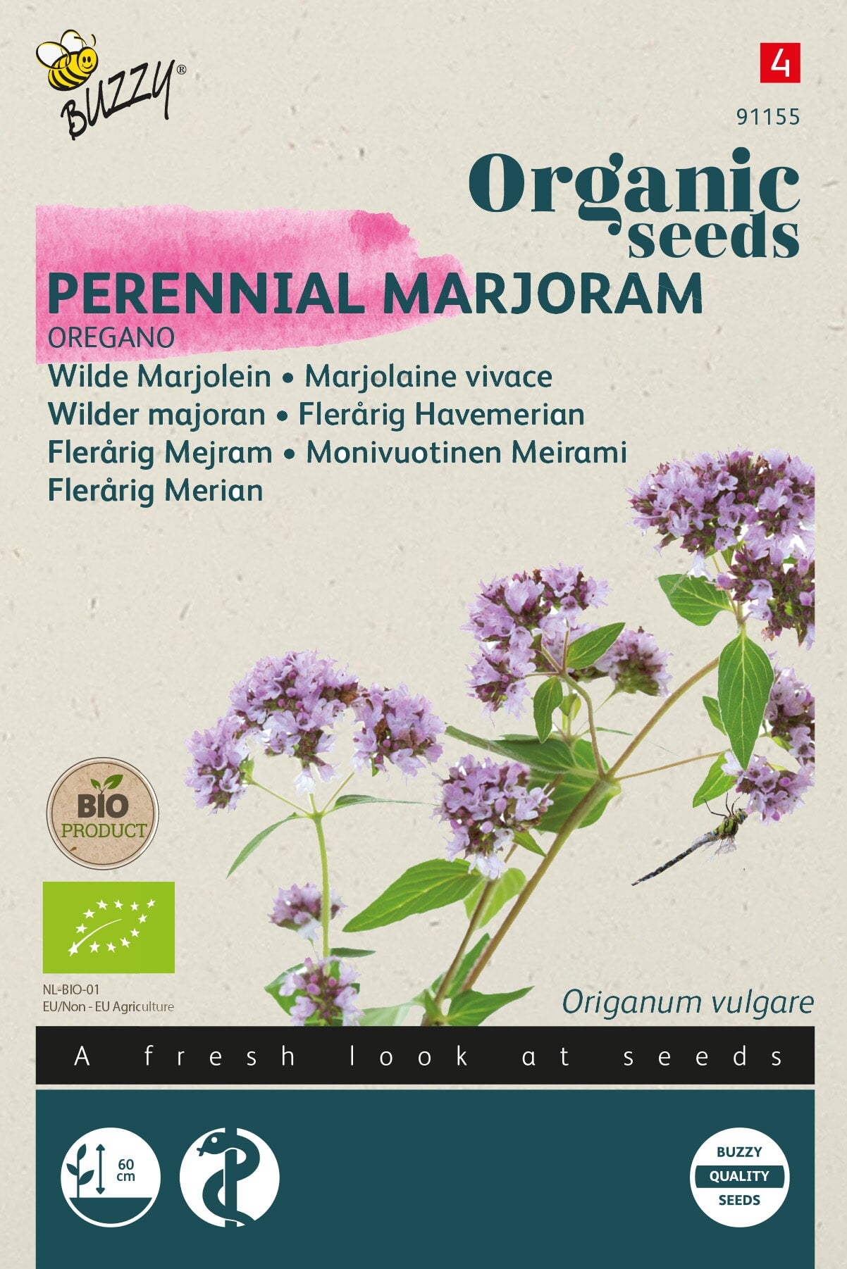 Buzzy Organic Seeds BIO Staudenmajoran Dost