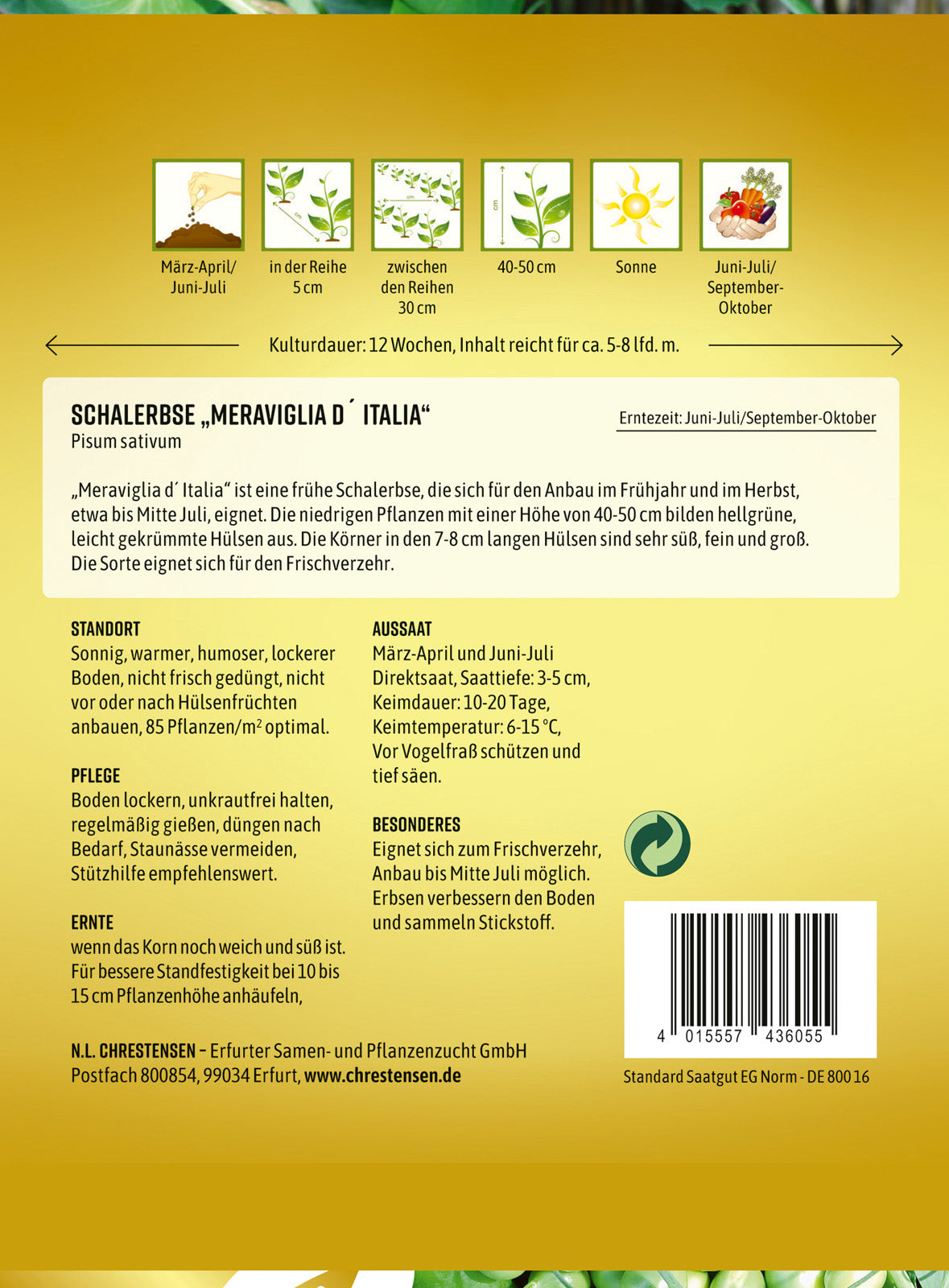 N.L. Chrestensen Schalerbse Meravigila d‘Italia