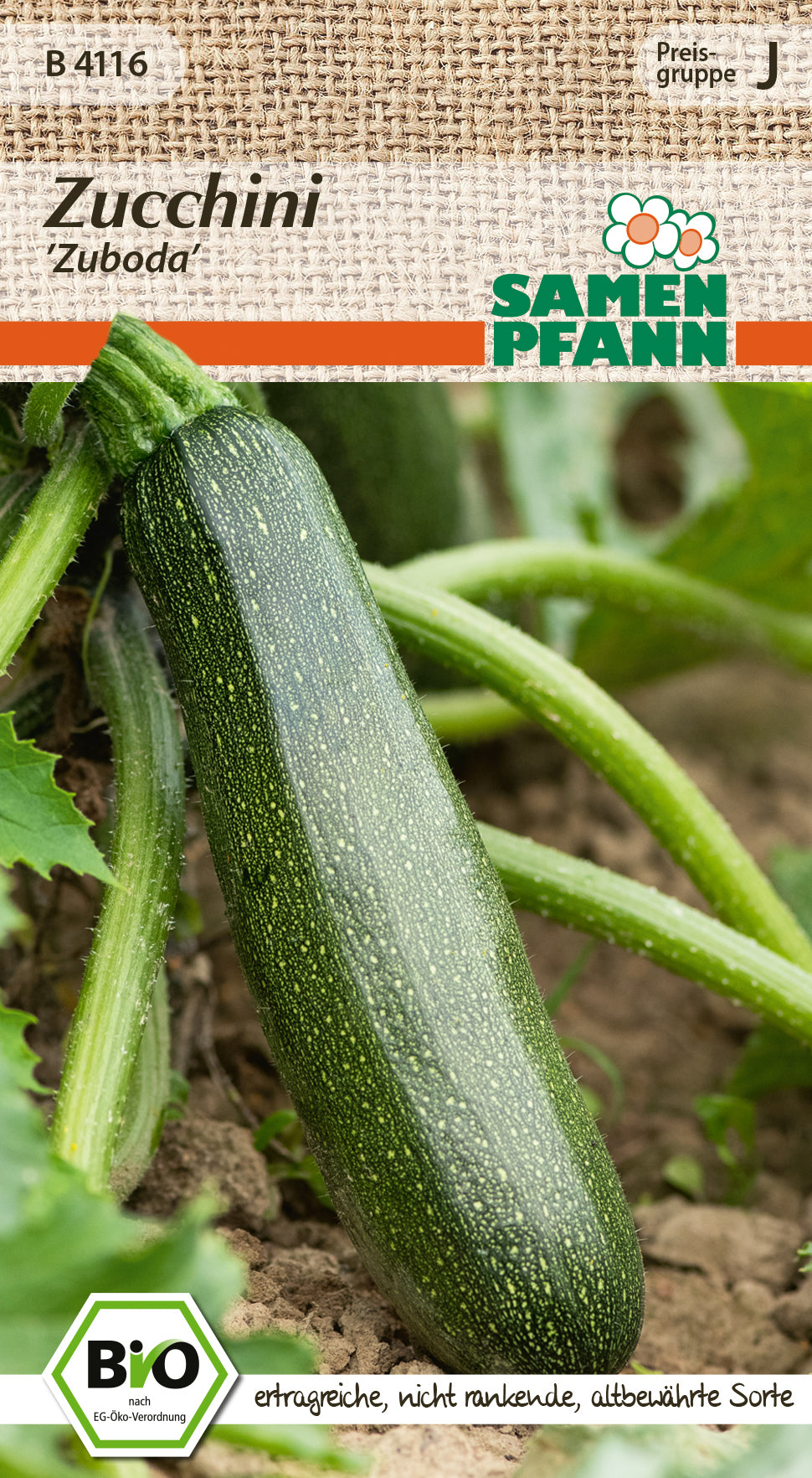 Samen Pfann BIO Zucchini Zuboda