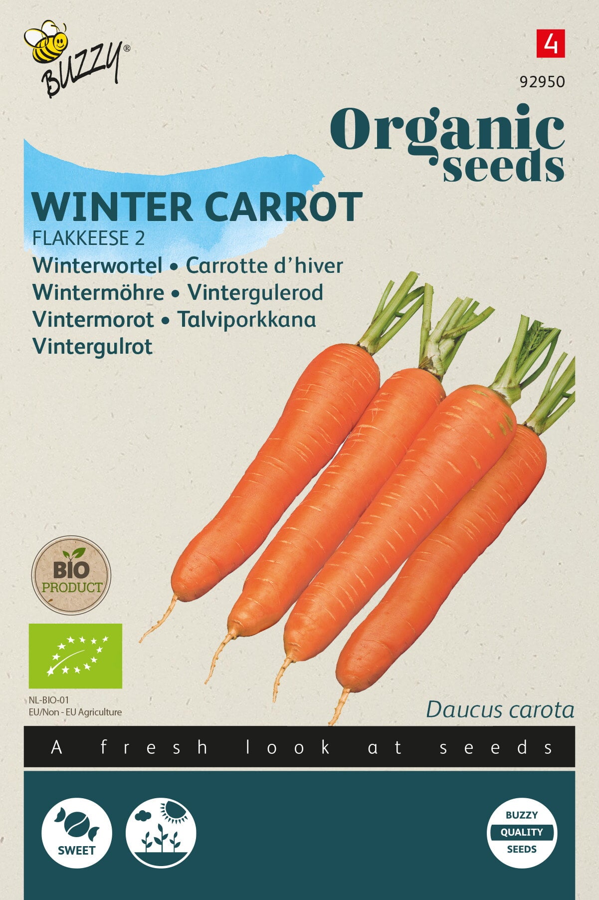 Buzzy Organic Seeds BIO Wintermöhre Flakkeese 2