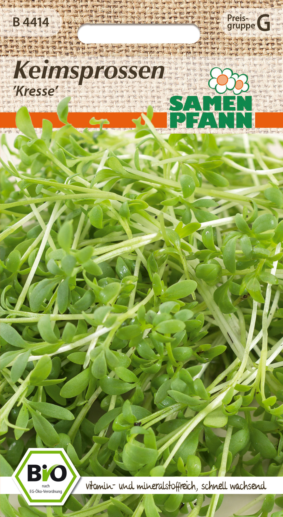 Samen Pfann BIO Keimsprossen Kresse