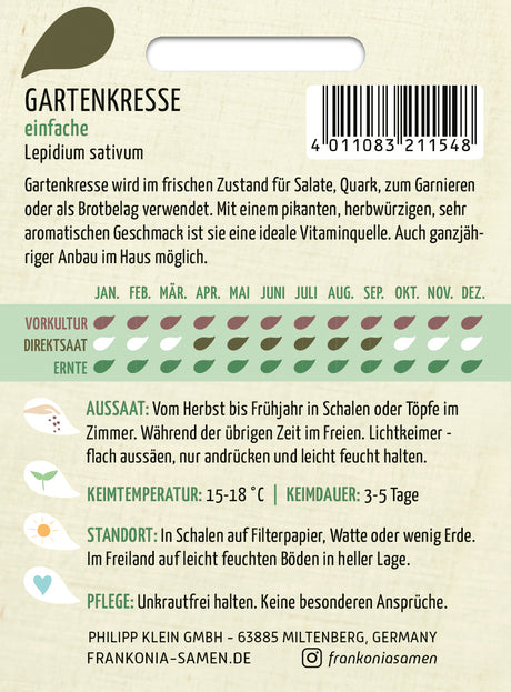 Frankonia Samen Kresse einfache