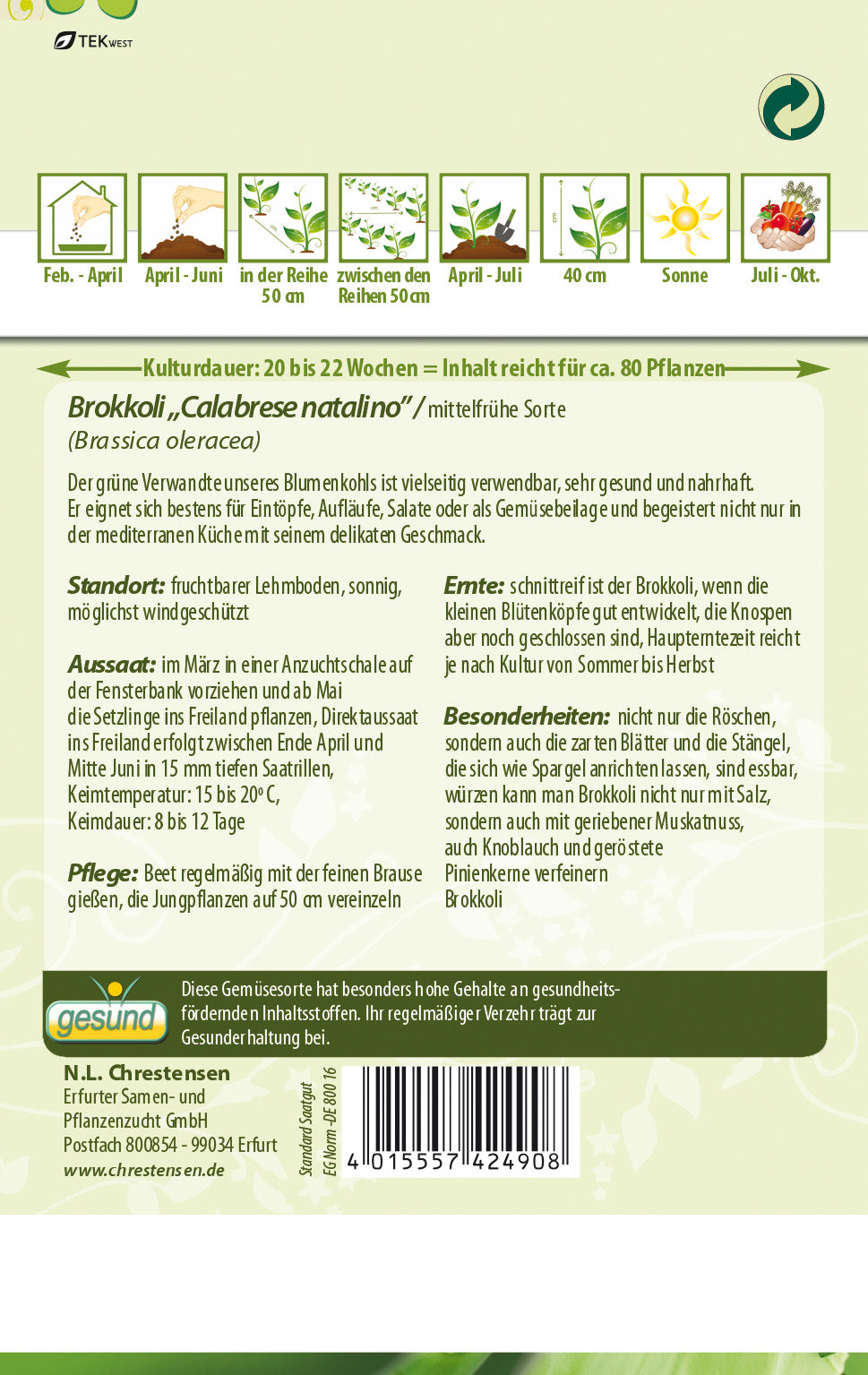 N.L. Chrestensen Brokkoli Calabrese natalino