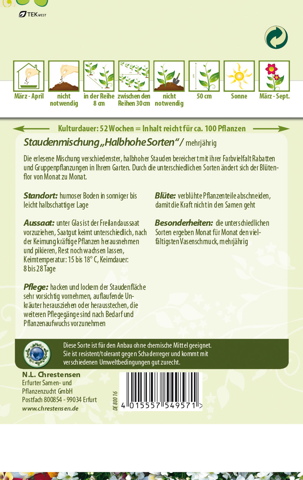 N.L. Chrestensen Staudenmischung Halbhohe Sorten