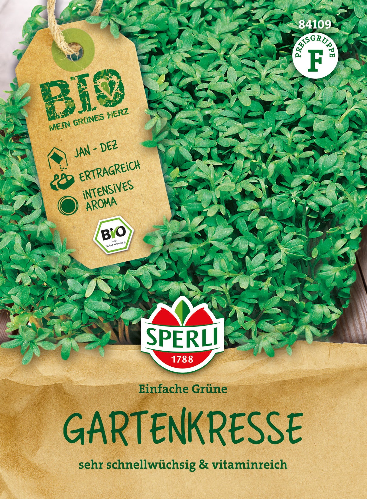 SPERLI BIO Gartenkresse Einfache Grüne