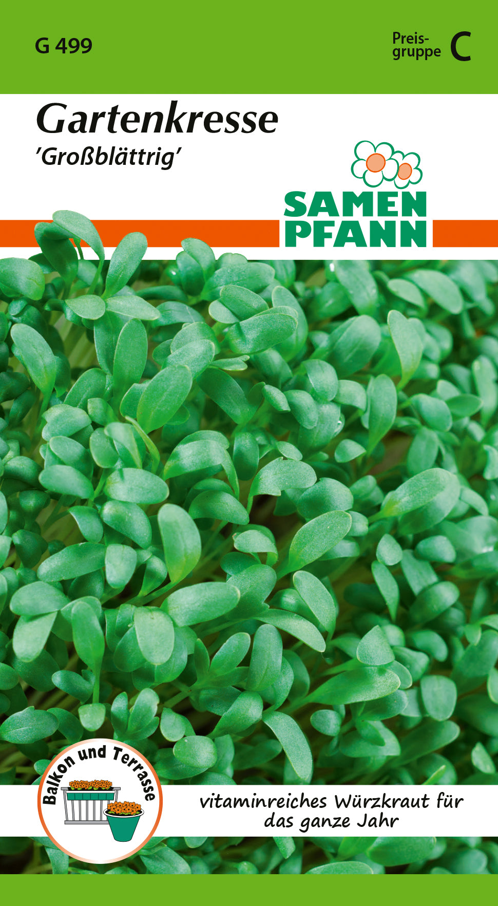 Samen Pfann Gartenkresse Großblättrig