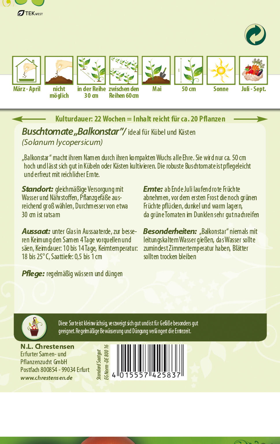 N.L. Chrestensen Buschtomate Balkonstar