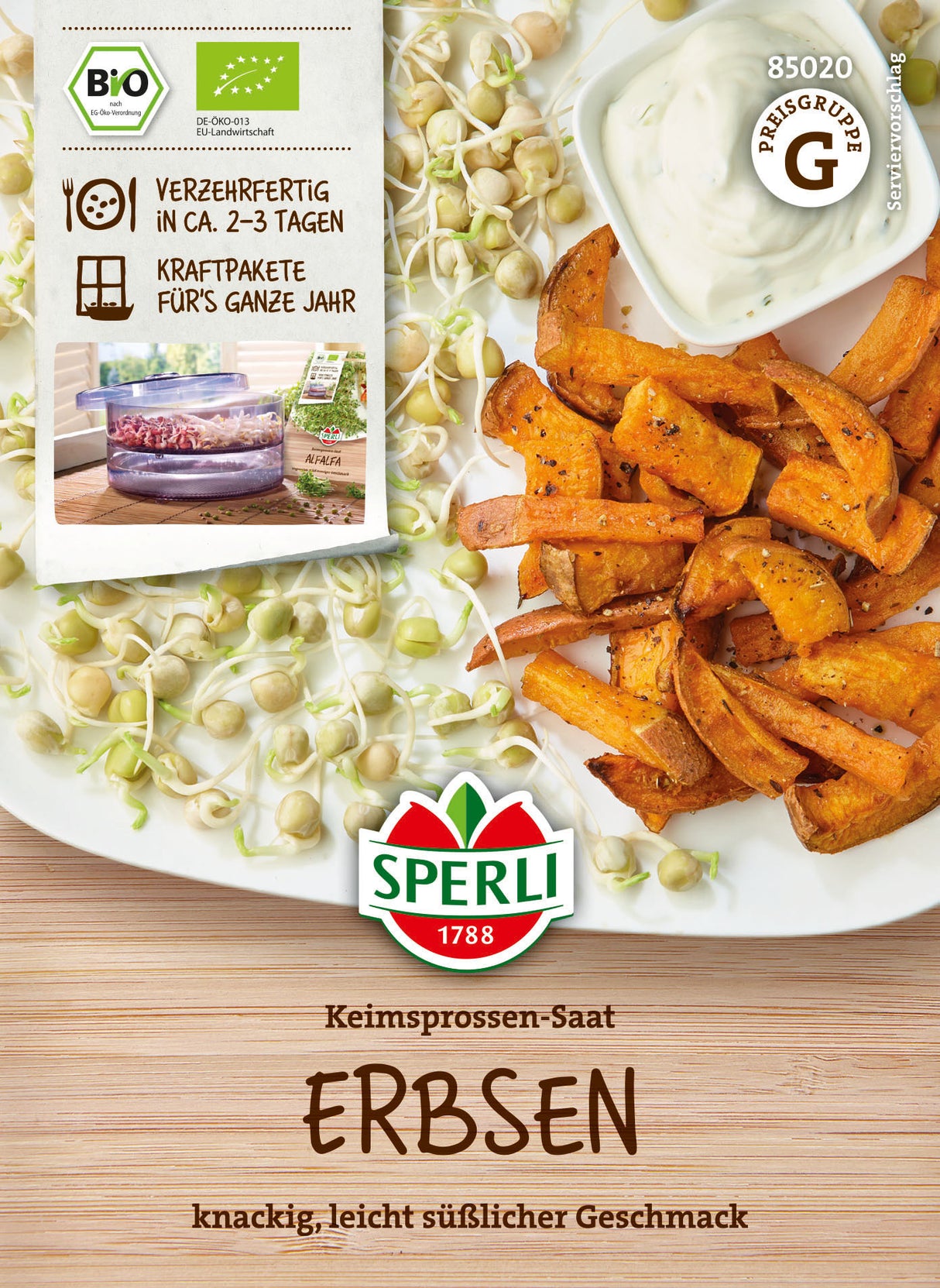 SPERLI BIO Keimsprossen Erbsen
