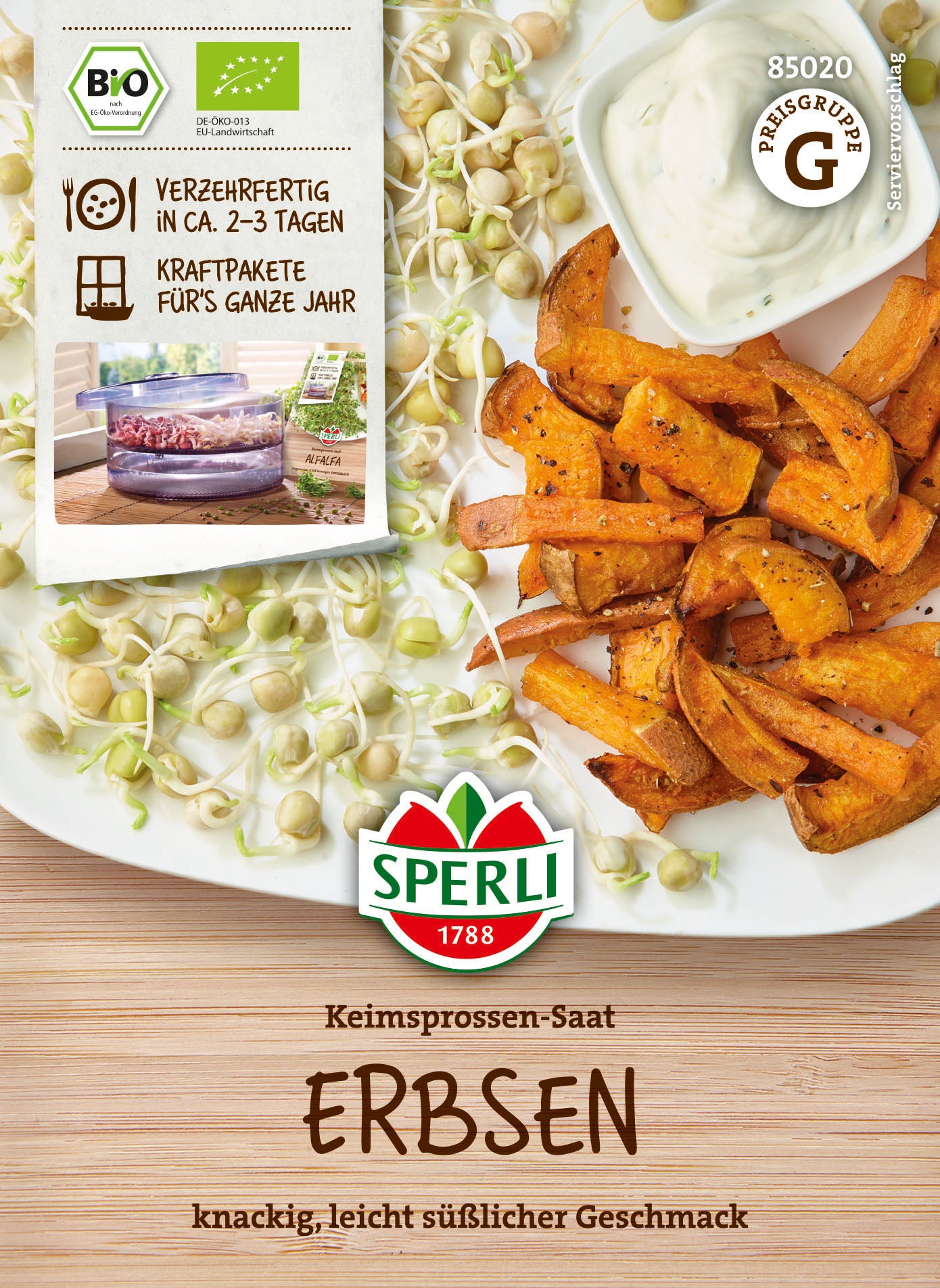 SPERLI BIO Keimsprossen Erbsen