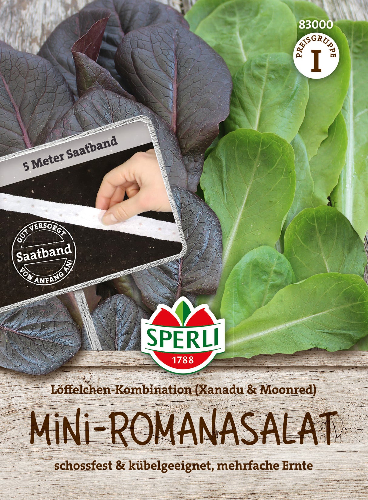 SPERLI Kopfsalat Löffelchen-Kombination (Xanadu & Moonred) Saatband